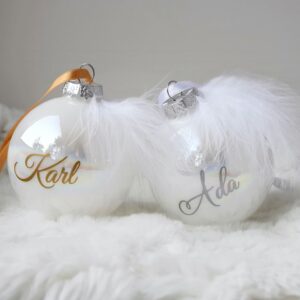 Sulega kaunistatud nimeline jõulukuul 8cm