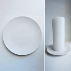 Keraamiline valge küünlaalus 20cm
