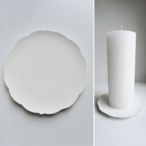 Portselanist valge küünlaalus 19cm