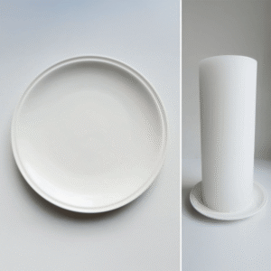 Keraamiline valge küünlaalus 15cm