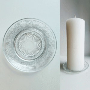 Klaasist küünlaalus mustriga 15cm