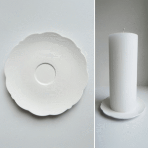 Portselanist valge küünlaalus 17cm